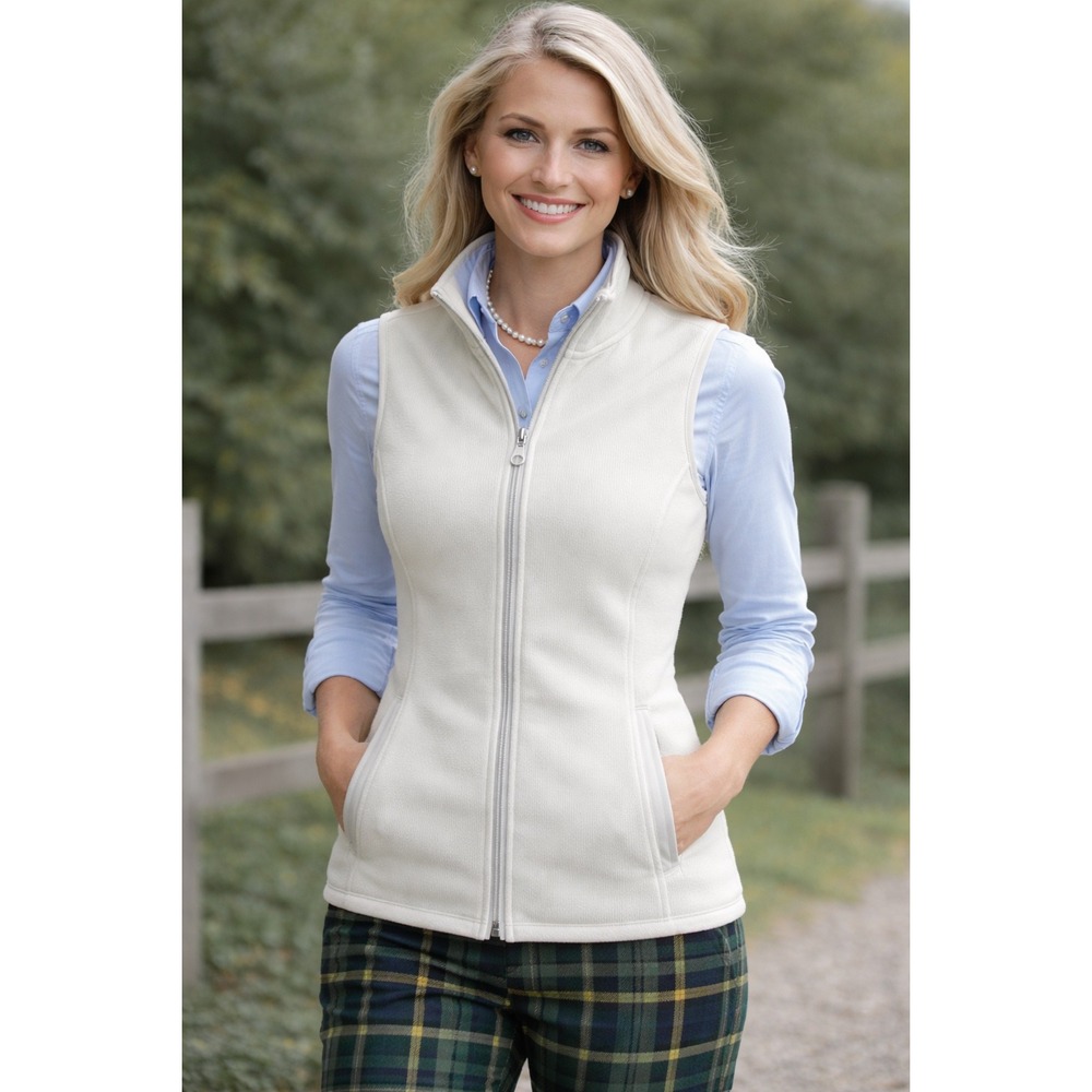 VINEYARD‎ VINES Sweater Fleece Vest XS Cream NEW Preppy Casual Neutral Outdoors